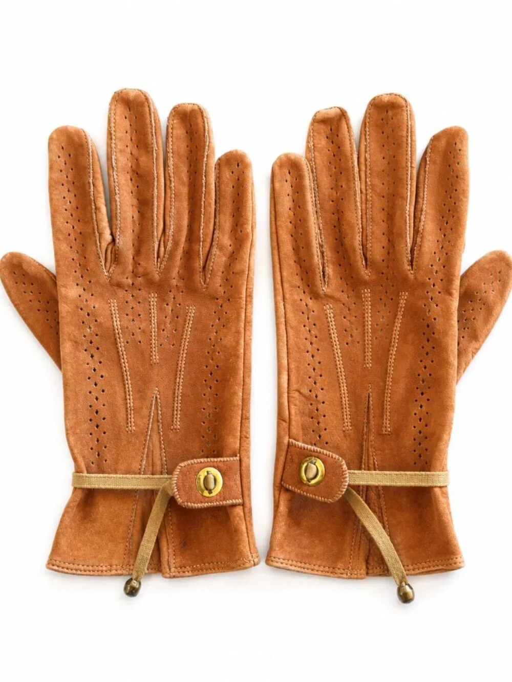 VINTAGE GLOVES 1950-60 Lot 3 Pairs Leather Driving White Beaded Wrist Long Opera